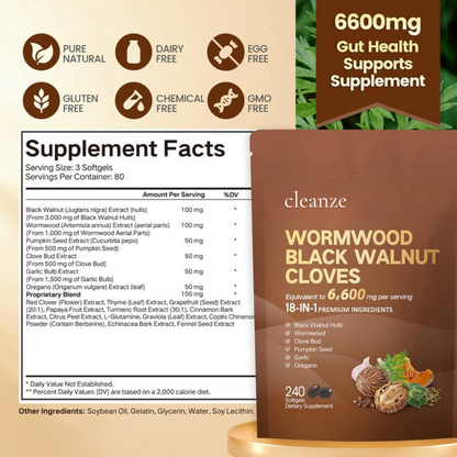 Wormwood Black Walnut Cloves Parasite Cleanse